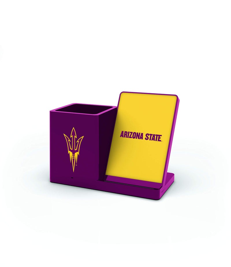 SOAR NCAA Wireless Cell Phone Charging Stand and Desktop Organizer, Arizona State Sun Devils - Image 1